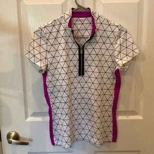 Tail Shirt Womens size S Black White Pink Short Sleeve 1/4 Zip Golf Tennis